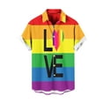 thumbnail image 3 of UVEASISHA Mens Rainbow Shirts,Men's Beach Shirts Gay Pride Rainbow Summer Short Sleeve Button Down Vacation Shirt Gift 2025,Multicolor,XXL, 3 of 5