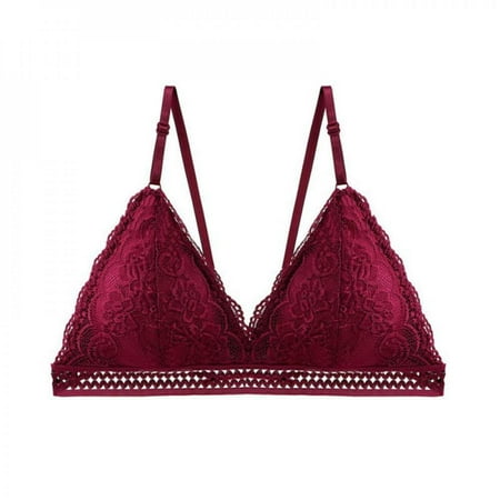 

Promotion!SweetCandy Women s Bra French Lace Triangle Cup Underwear Deep V Beauty Back Getting Breathable Comfort Boce Soft Thin Brass