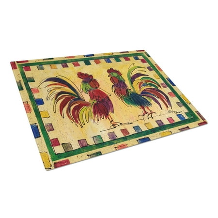

Caroline s Treasures Rooster Glass Cutting Board Large