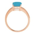 thumbnail image 3 of 1 ct Asscher Cut Simulated Turquoise Solitaire 18K Rose Gold Womens Engagement Ring, 3 of 4