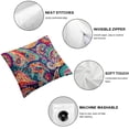 thumbnail image 4 of Acheng Magenta Ethnic Paisley Throw Pillow Covers,Colorful Style Decorative Pillow Covers Digital Printing Blended Fabric for Couch Sofa Bed Invisible Zipper,2 Pcs White, 4 of 6