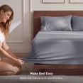 thumbnail image 4 of U by Bedsure Stay Put Queen Sheet Sets, 4 Piece 18" Deep Pockets Non-Slip Polyester Microfiber Bed Sheets, Gray, 4 of 11