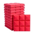 thumbnail image 1 of 12x paneles acústicos, paneles de espuma insonorizados de 12 "x 12" x 2 "para paredes, paneles de espuma acústica autoadhesivos para oficina, juegos y Rojo, 1 of 9