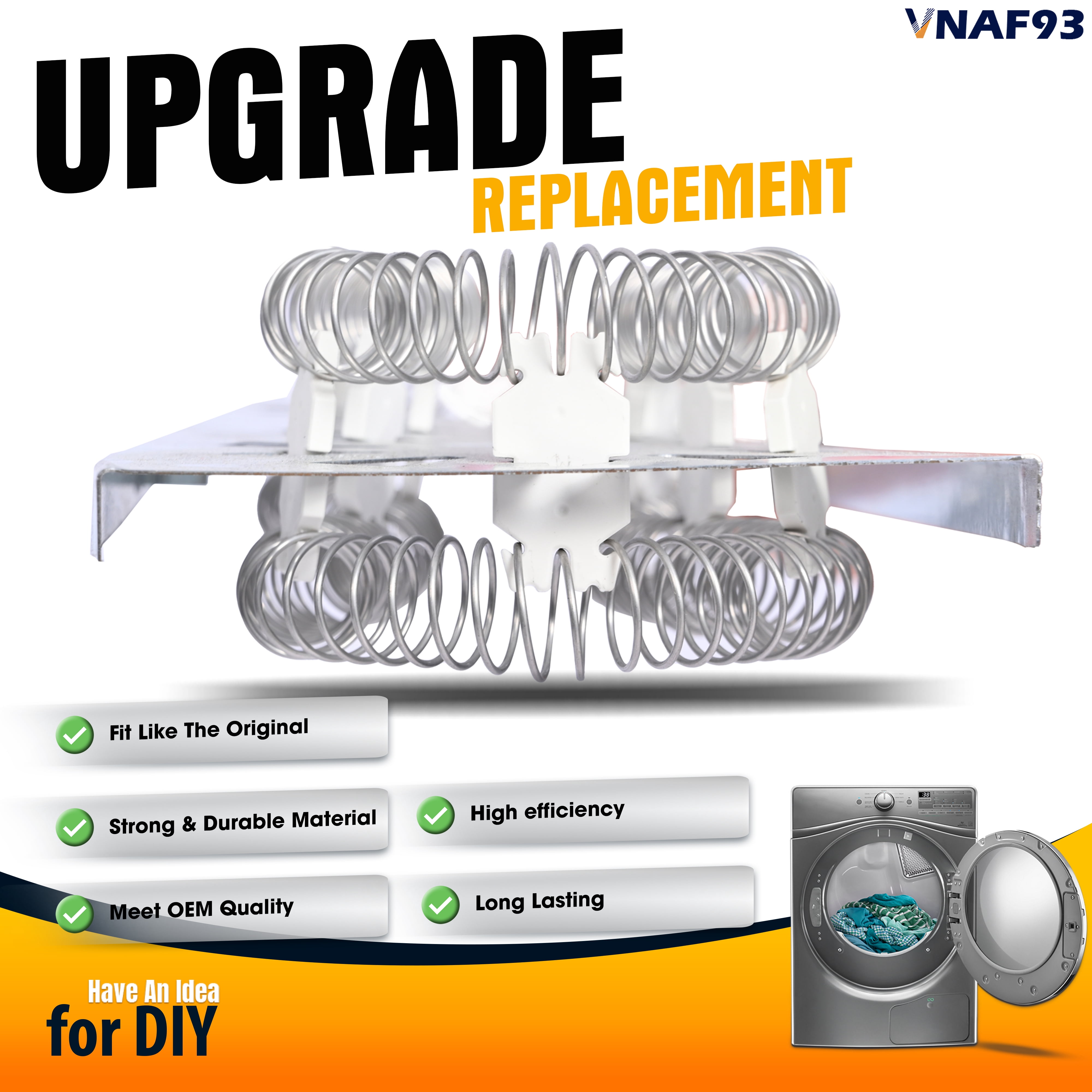 Upgraded 3387747 Dryer Heating Element for Whirlpool Kenmore Maytag Dryer, WP3387747 W11344457 W11045584 Dryer Heater Heating Element with 3392519 279816 279973 Thermal Fuse Kit for Whirlpool Dryers