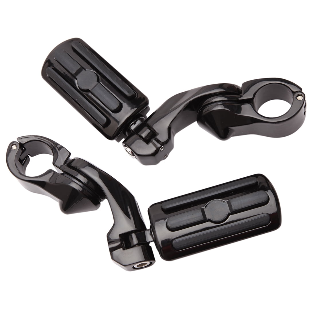 Black 1-1/4'' Highway Foot Pegs Crash Bar Mount Kit For Harley Dyna Motorcycle 