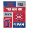 Detroit Pistons NBA Colorblock Personalized Silk Touch Throw Blanket