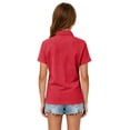 thumbnail image 4 of Girls Breathable Polo Shirt Kids Short Sleeve School Uniform Golf Shirt Casual Quick Dry Three-Button Polo Shirt 110, 4 of 7