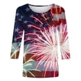 thumbnail image 3 of Fiudx Ofertas Flash Artículos En Oferta Camiseta de Manga 3/4 con Cuello Redondo y Estampado Informal para Mujer a La Moda, 3 of 4