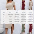 thumbnail image 4 of Fengqque Women's Summer Midi Bodycon Dresses Basic Square Neck Side Slit Ribbed Knit Fitted Casual Dress Black S(S), 4 of 9