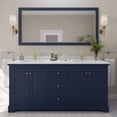 thumbnail image 2 of Wyndham Collection 72" Light-Vein Wood Double Bathroom Vanity in Blue/Gold, 2 of 7