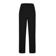 thumbnail image 6 of Diufon Cotton Linen Pants for Women Solid Color Lounge Pants Elastic Waist Wide Leg Pants with Pockets, 6 of 7