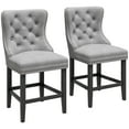 thumbnail image 1 of HOMCOM Upholstered Bar Stools Set of 2, Counter Height Wingback Barstools, 1 of 10