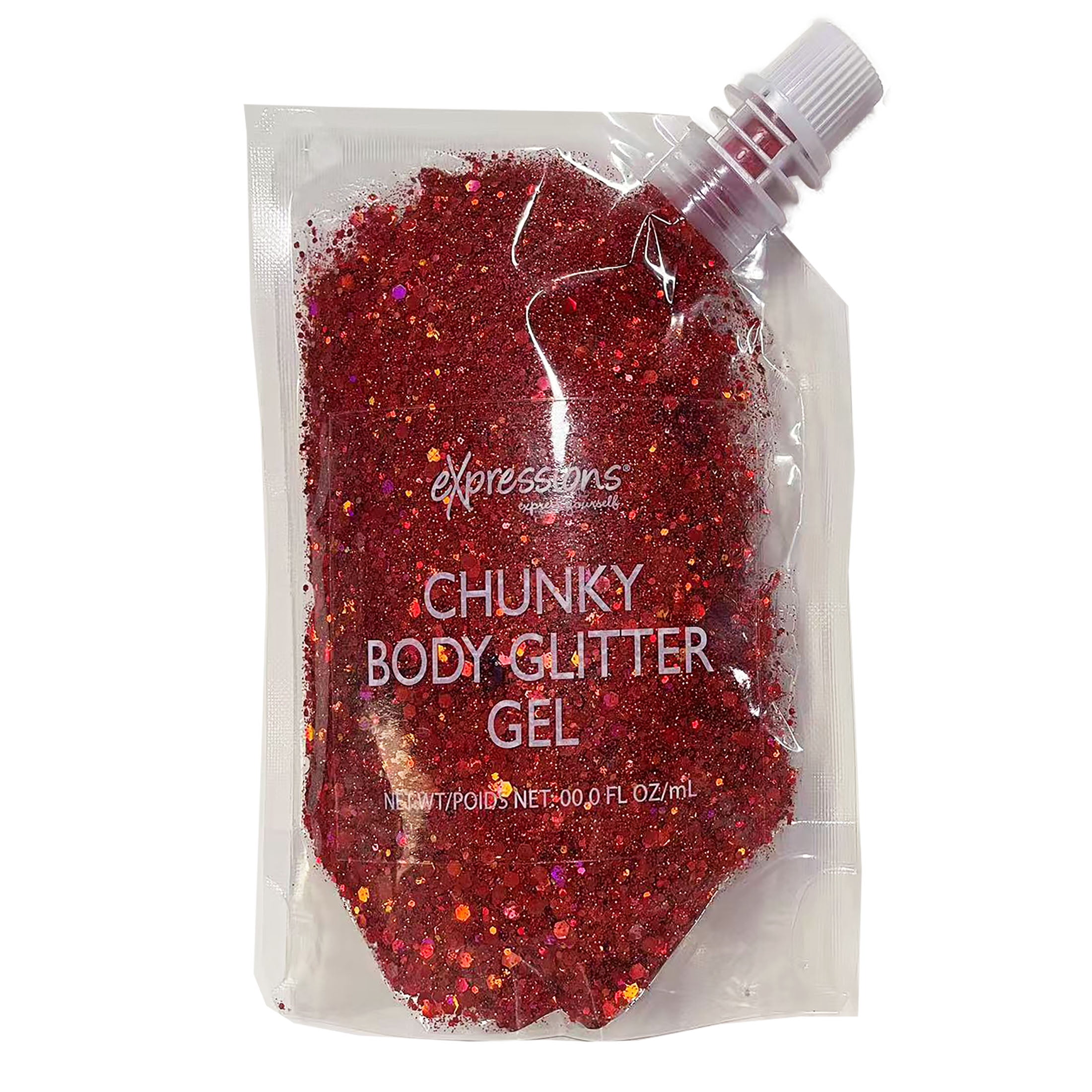 Expressions Chunky Body Glitter Gel for Face & Hair - Red