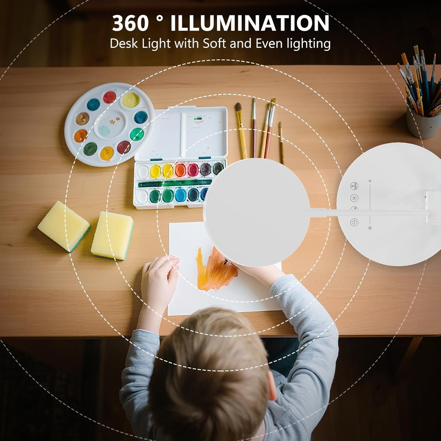 LED Desk Lamp for Home Office, 800LM Bright Full Spectrum Table Lamps, Eye-Care Dimmable Office Lamp, Touch Control Computer Light Reading,Dorm Study,12W