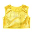 thumbnail image 5 of xaweyi Sparkly Girls Sleeveless Off Shoulder Short Top Solid Tone Glitter Dance Shirt for Night Party Stage Wear,Sizes 15-18 Years, 5 of 5