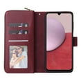 thumbnail image 3 of Dteck Wallet Case for Galaxy S23 FE 5G,Samsung S23 FE 5G Case,Zipper Wallet Pocket PU Leather Handbag Card Holder Slots Wrist Strap Flip Protective Phone Cover,winered, 3 of 6