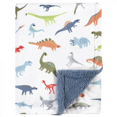 UPC: 0660168524048 | Hudson Baby Infant Boy Plush Blanket with Faux Shearling Back  Dinosaurs  One Size
