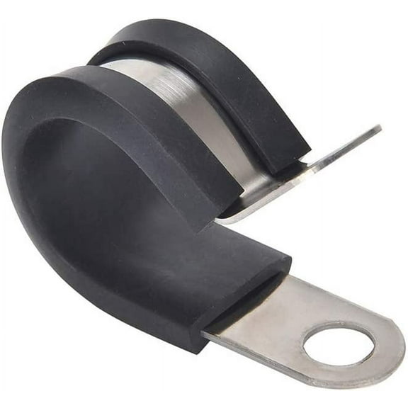 12 Pack 3/4 Inch Stainless Steel Cable Clamp, Rubber Cushioned Insulated Clamp, Metal Clamp, Tube Holder for Tube, Pipe or Wire Cord Installation