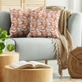 thumbnail image 5 of Ambesonne Floral Throw Pillow Cover 2 Pack, Retro Orchid Bouquet, 24", Orange Apricot and White, 5 of 5
