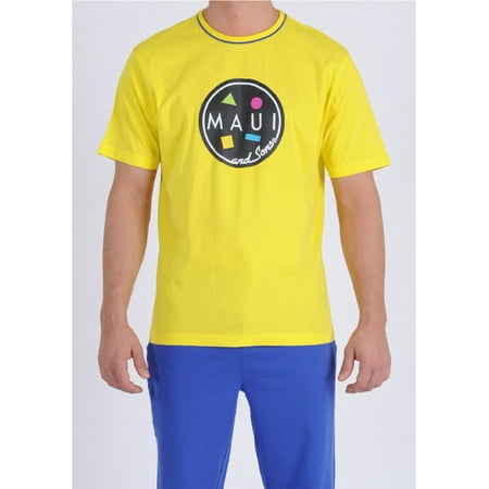 Maui And Sons Yellow Maui Logo Tee For Men In Blazing Yellow