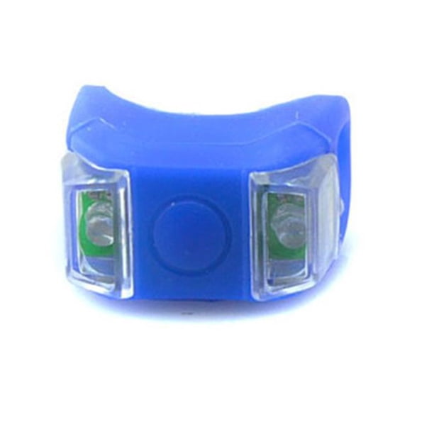 Eigraketly Luz de silicona para bicicleta, linterna reutilizable, piezas para bicicleta, resistente al desgaste, 2 luces LED de Flash, lámpara de Ciclismo Azul