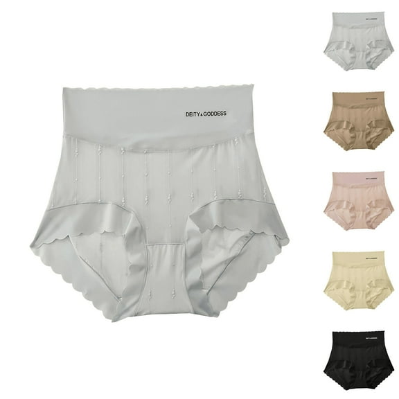 Bovxnpu Womens Underwear Plus Size Panties, Women's High Waisted Brief Panties, Lace Abdomen Mid-rise Waist And Hip Lift Breathable Underwear Briefs XL