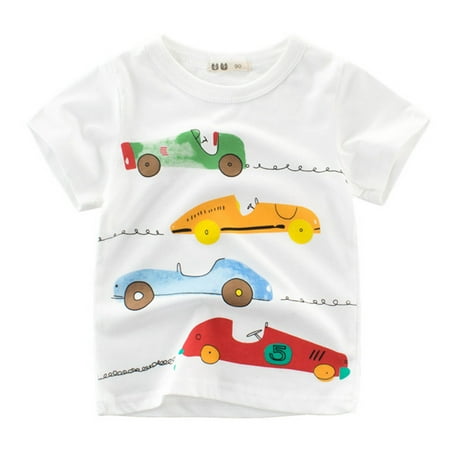 

Fsqjgq Thermal Top for Boys Toddler Kids Baby Boys Girls Cars Short Sleeve Crewneck T Shirts Tops Tee Clothes for Children Boys Long Sleeve Tee Shirts Size 8 Cotton White 140