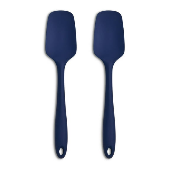 Mrs. Anderson’s Baking Silicone Spoon Spatula, Flexible, Non-Stick, Heat Safe, Navy Blue, Set of 2