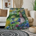 thumbnail image 3 of Monet Painting Flannel Fleece Bed Blanket Throw Blanket Lightweight Cozy Plush Blanket for Bedroom Living Rooms Sofa Couch 50"x60", 3 of 6