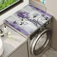 thumbnail image 2 of Purple Daisy Butterfly Washer Dryer Top Cover Mat 23.6"x19.7", Rubber & Non-Woven Fabric Anti-Slip Dust Proof Washing Machine Top Protector Pad, Washer Dryer Covers for The Top, 2 of 6