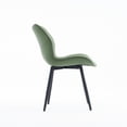 thumbnail image 3 of YOUNIKE Upholstered Dining Chairs Set of 2, Faux Leather Kitchen Chairs, Modern Side Chairs, Wide Curved Back, Metal Legs, Bean Green, 3 of 15