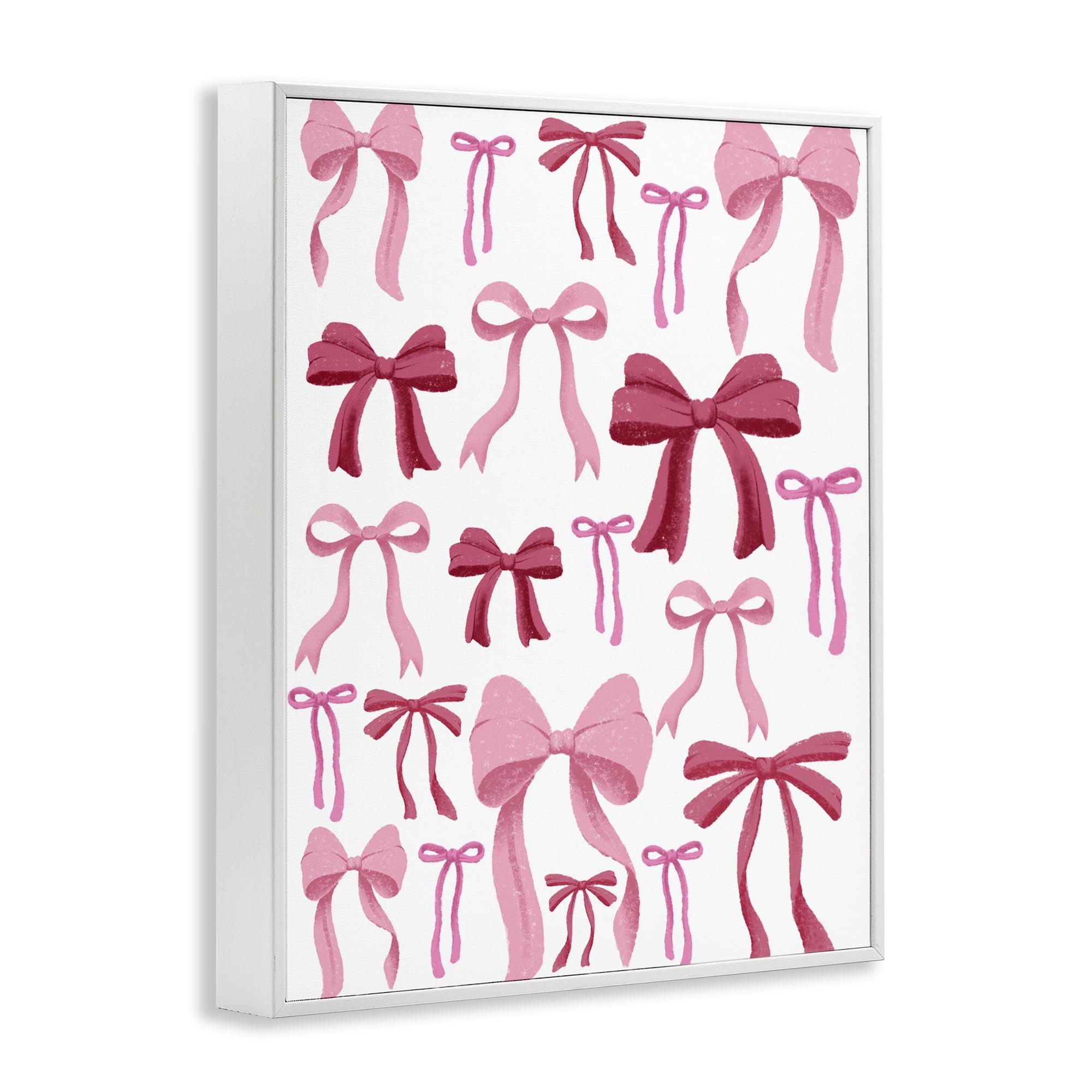 Stupell Industries Bows All Over Pink & Red White Framed Giclee Art, design by Marcus Prime