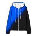 thumbnail image 5 of Fjofpr Jackets for Women Plus Size Hoodie Women's Casual Two-Tone Zip Sweatshir Zippered Long Sleeved Hooded Sweatshirt Jacket Top Blue XXXL, 5 of 6