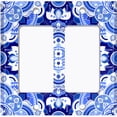 thumbnail image 6 of Metal Light Switch Plate Cover Mandala Blue White Floral Tile Pattern Damask MDL083, 6 of 13