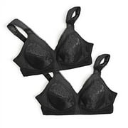 Playtex 18 Hour Original Comfort Strap (Pack of 2) 2 Black