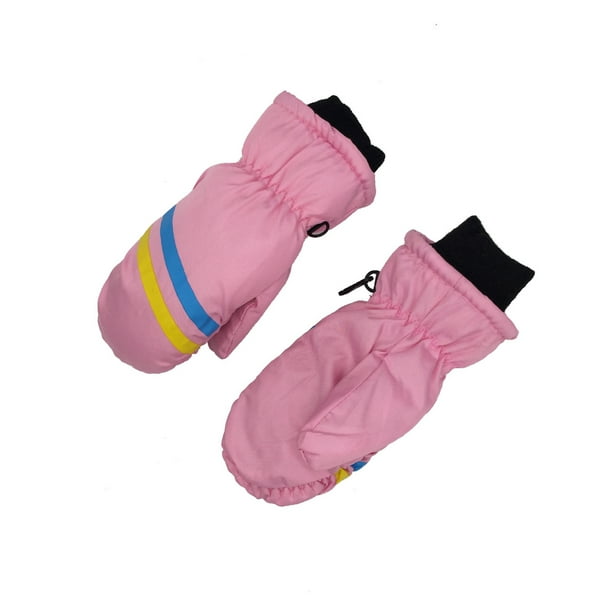 Mitones de esquí para niños Advancent 2 uds guantes impermeables invierno Rosa
