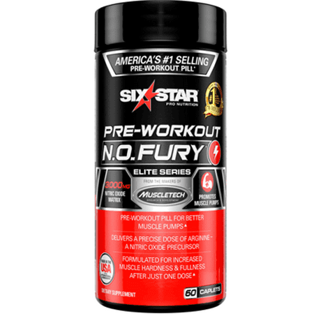 Six Star Pro Nutrition Pre Workout N.O. Fury Capsules, 60 (Best Pre Workout For Pumps 2019)