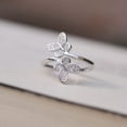 thumbnail image 5 of Sterling Silver Zircon Double Butterfly Ring For Women Korean Bowknot Style 925 Gemstone Ornament Gift Sparkling Stones, 5 of 7