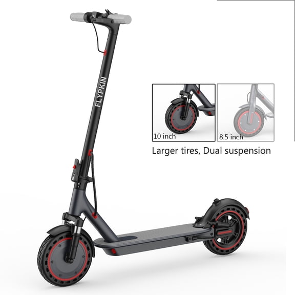 Adult Electric Scooter with 10" Tires & Dual Suspension – 500W Motor, 22 MPH Top Speed, Up to 22 Miles Range, Foldable Design, App Enabled