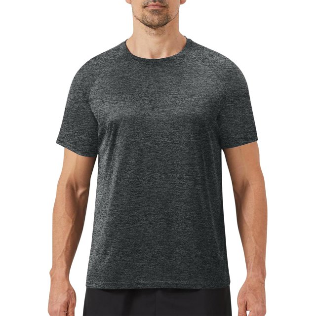 lmcalzta Mens Gym T Shirts Crew Neck Short Sleeve Quick Drying Lightweight T-Shirts Athletic Workout Running Tees