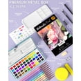 thumbnail image 2 of Nicpro 50 Colors Watercolor Paint Set, including Metallic & Fluorescent Color, 8PCS Pastel Detail Painting Brush, Water Color Paper, Palette, Art Supplies Kit with Gift Box, 2 of 7