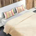 thumbnail image 5 of Yayeee Pillowcase King Size Set of 2 Satin Wrinkle Resistant Pillow Case, Pink and Yellow Striped Pattern, 5 of 7