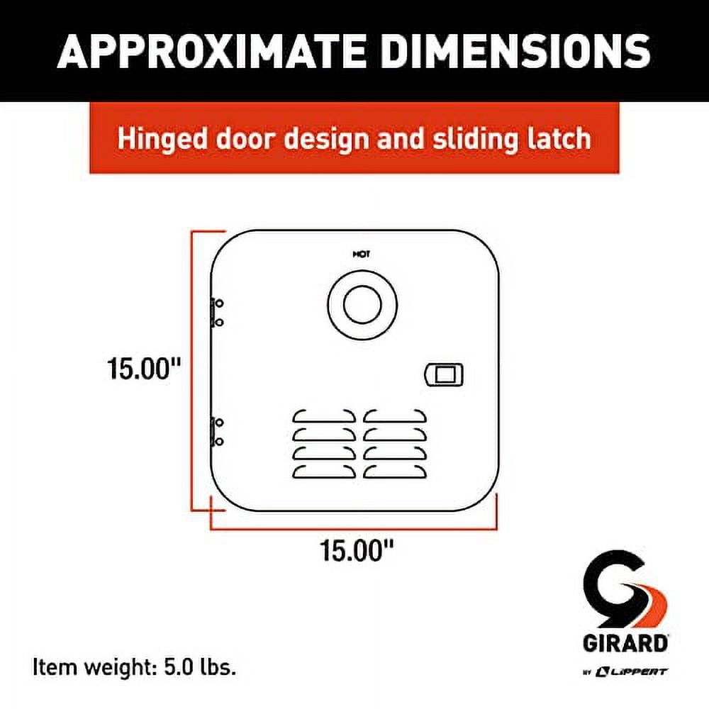 Girard 2022107536 Door Kit for GSWH-2 New Installations and Suburban 6-Gallon Water Heater - 16", Black