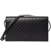 Gucci Womens GG Logo Black Wallet Crossbody Handbag 466507