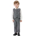 thumbnail image 2 of LYHaoo Boys Formal Suit Set Elegant Vest Bow Tie Long Sleeve Shirt And Pants Outfit For Toddler Kids Party Wedding Boys Pant Sets Sizes (12-18 Months), 2 of 6