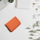 thumbnail image 5 of Titular de la tarjeta de crédito para mujeres hombres cremallera cuero tarjeta cartera naranja, 5 of 5