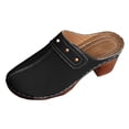 thumbnail image 5 of Modisza Chunky Heels Mules for Women Round Closed Toe Low Bolck Heel Slides Sandal Arch Support Walking Shoes Indoor Outdoor size 8 Black, 5 of 6