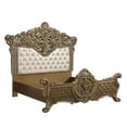 thumbnail image 2 of Acme Constantine Eastern King Bed Synthetic Leather, Light Gold, Brown & Gold, 2 of 10