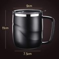 thumbnail image 2 of TAIWO Vacuum-Insulated Coffee Mug 400ml with Lid and Handle, Stainless Steel, Black, 2 of 5