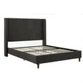 thumbnail image 5 of Queen Size 54" Tall Headboard Platform Bed Frame, Velvet Upholstered Bed Frame with Wingback Headboard, No Box Spring Needed, Wooden Slats Support, 5 of 9
